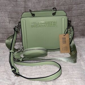 Steve Madden Bevelyn Green Crossbody Bag with Gold Hardware